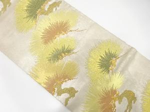 アンティーク 引き箔唐松模様織り出し袋帯(材料)